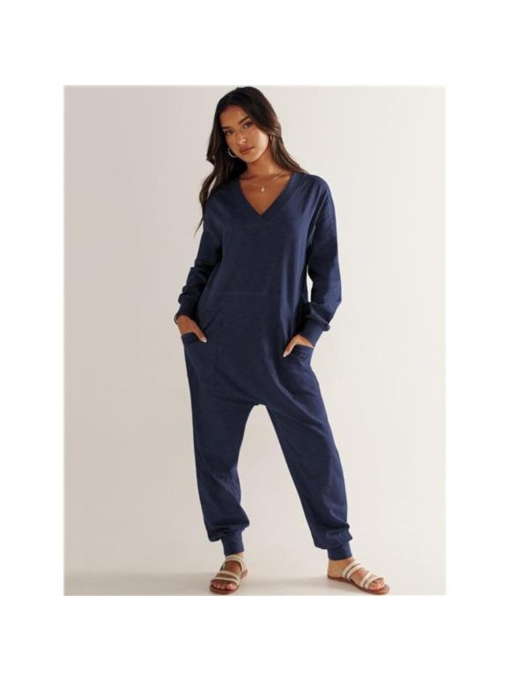 Women's Casual Loose Jumpsuits Long Sleeve Oversized Rompers Baggy Overalls - Picture 5 of 6
